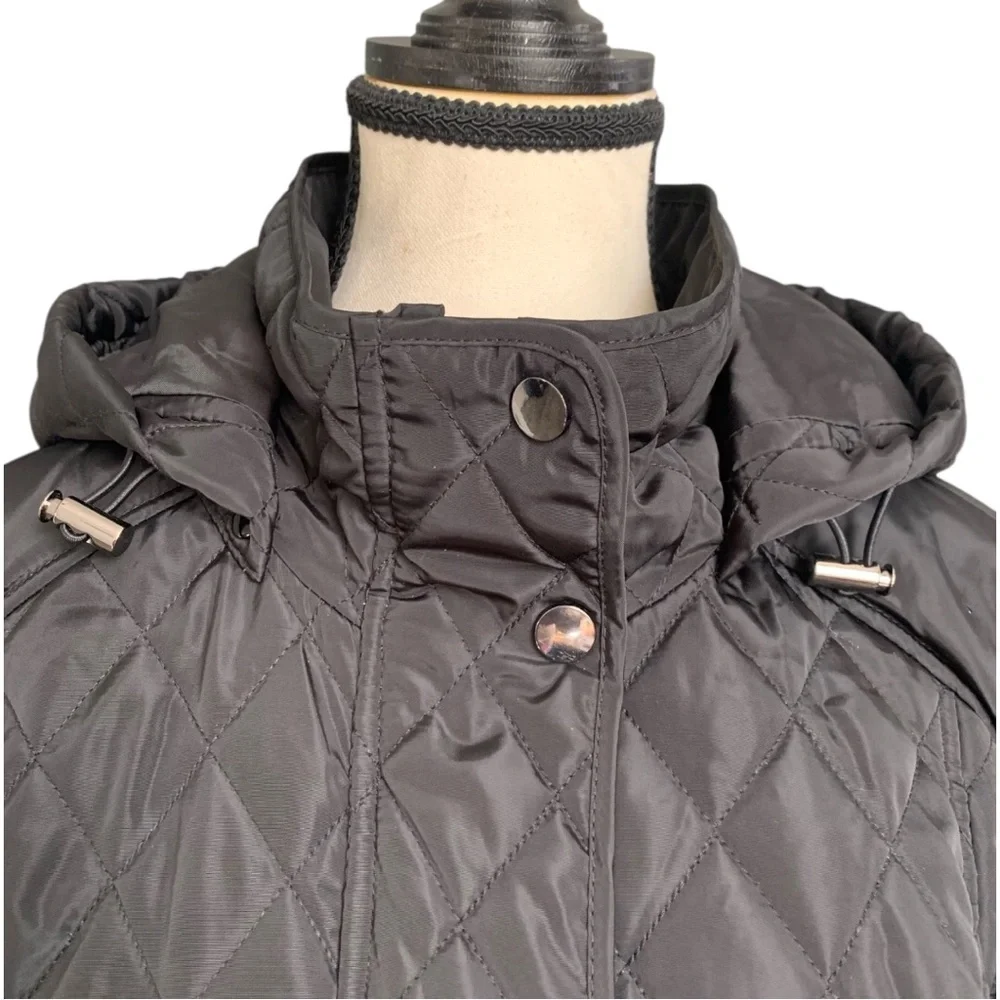 ▪️Sebby Collection Black Quilted Jacket with Detachable Hood▪️ - Picture 5 of 9